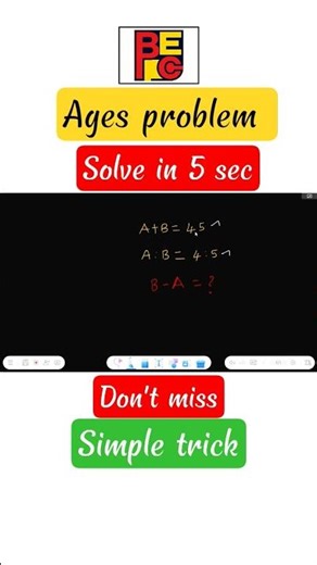Solve Age Problems in your Head! 🤯 (No Pen Needed) #shorts