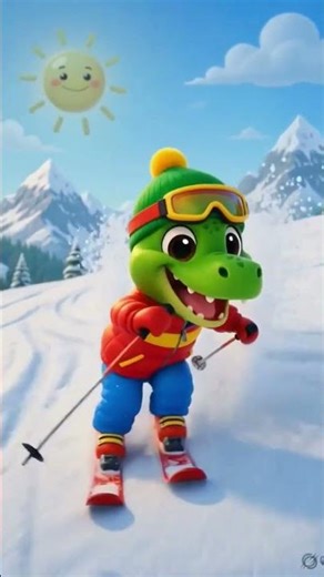 Dino Winter Fun ❄️🦖 | Dino park 🎿🦖 | Kids Shorts #cartoon #animation #kidsentertainment #ai