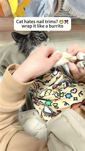 If your cat hates nail trims too… #catgrooming #catwrap #pets #bestpetsupplies