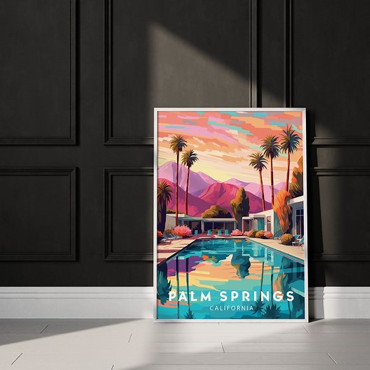 Palm Springs Print Palm Springs Poster Palm Springs Wall Art Palm Springs Art Print Palm Springs Artwork California Print California Art - Etsy