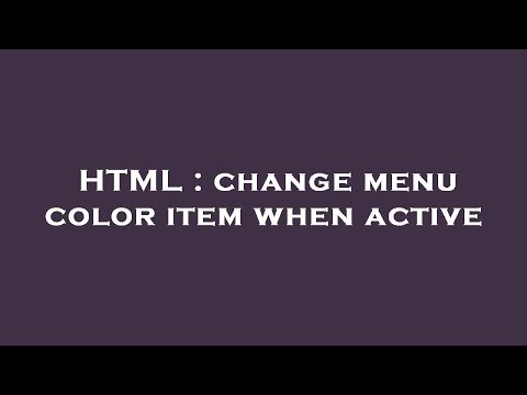 HTML : change menu color item when active
