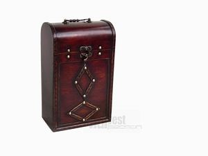 [Hot Item] Antique Wooden Wine Gift Box Premium Packaging Box Storage Box for Beer/Wine/Whisky/Drinks Pick up Vintage Cherry Red Elegant Decor Packing Gift Box