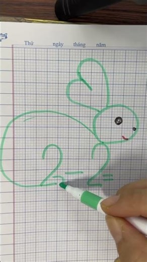 Drawing a baby rabbit starts with math problems #shorts