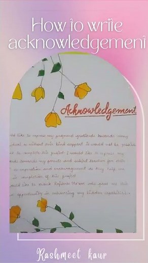 How to write acknowledgement for class 10|| Rashmeet Kaur||