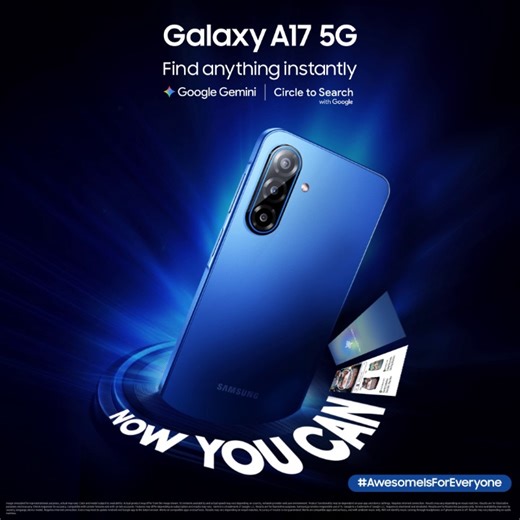 52K views · 1.6K reactions | Awesome way to AI is here! Meet the latest Samsung #GalaxyA17 5G, packed with core AI features like Gemini Live and Circle to Search. What you couldn’t earlier, #NowYouCan with the new awesome! Buy now. #GalaxyA17NowYouCan #AwesomeIsForEveryone #Samsung | Samsung | Facebook