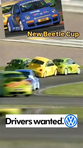 Motorsport at its finest. Does anyone else miss the old, New Beetle Cup? Via @japanifornia Was the New Beetle Cup the greatest one-make race series ever? The cars were dope, the racing was great, and was extra effective with the New Beetle being such a hot commodity at the time. In fact, if you weren’t around the in late ‘90s, it’s easy to overlook just how big of a deal this car was when it came out. #volkswagen #beetle #beetlersi #newbeetle #vw #adac #vintageracing #beetlecup #newbeetlecup #ワー