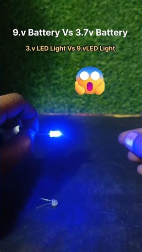 3v LED Light Vs 9v LED Light || 9volt Battery Vs 3.7volt Battery ||#shotrs#experiment#diy