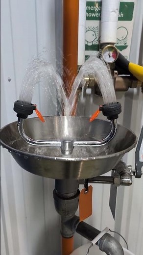 Testing the Eye wash station. #engineering #maintenance #bluecollar #itsjustdiy