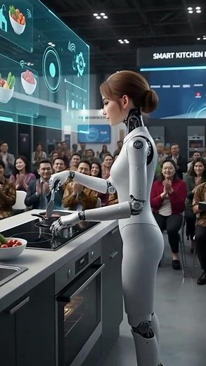 AI CHEF ROBOT DEMOS SMART KITCHEN TECH TO A LIVE AUDIENCE​ #shorts