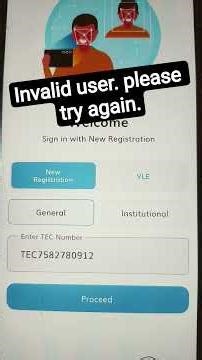 invalid user. please try again. csc face authentication problem?