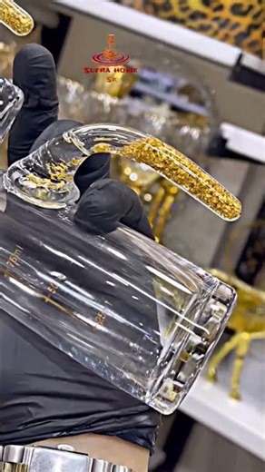 Luxury Gold Handle Glass Cups | Şık Altın Saplı Bardaklar#coffee #رخام #turkishtea