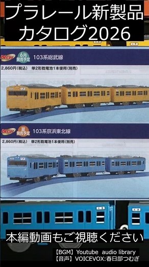 [Plarail 103 Series] New Product Information as Seen in the Catalog