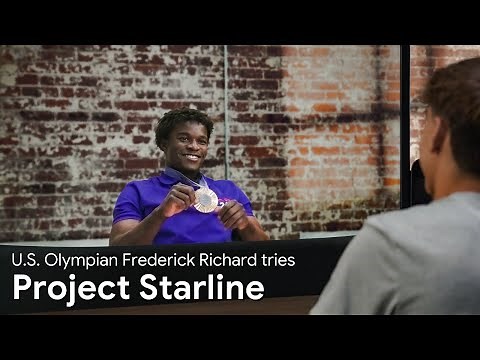 U.S. Olympian Frederick Richard tries Project Starline in Paris
