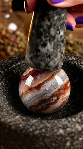 💎 Crazy Lace Agate Crystal ASMR 4K | Satisfying Sphere Crushing Sounds #shorts #agate #asmrsounds