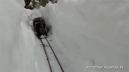 Snow doesn't stop passenger service on the Kittatinny Mountain garden railroad. #gardenrail #gardenrailways #trainsinthegarden #gardenrailwayworld #redwoodempiregardenrailwaysociety #sacvalleygardenrailwaysociety #cccgrs | Bay Area Garden Railway Society