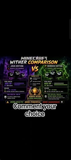 Minecraft Java vs Bedrock Wither ⚔️ Which Wither Is More Dangerous? 🔥