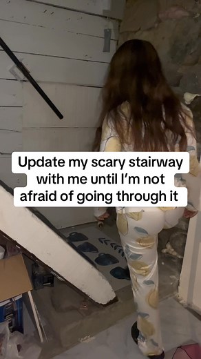 Updating my scary stairway until I’m not afraid of going through it week 2.47 #reno #renovation #update #updating #cleantok #cleaning #deepclean #asmr #asmrsounds #makeover #beforeandafter #paint #diy #diyproject | Organizemyoasis
