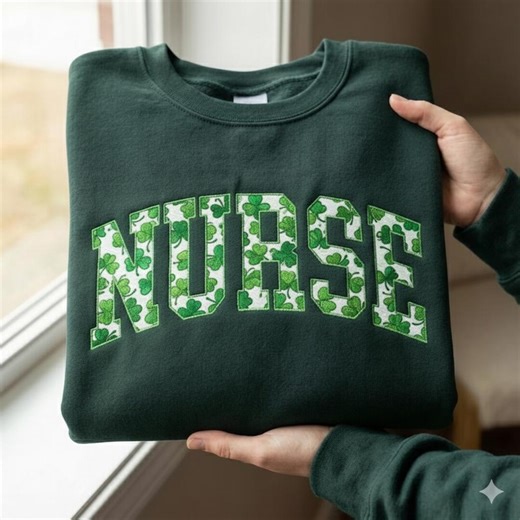 Nurse Shamrock Embroidery File, Clover Letter Applique Design - Etsy