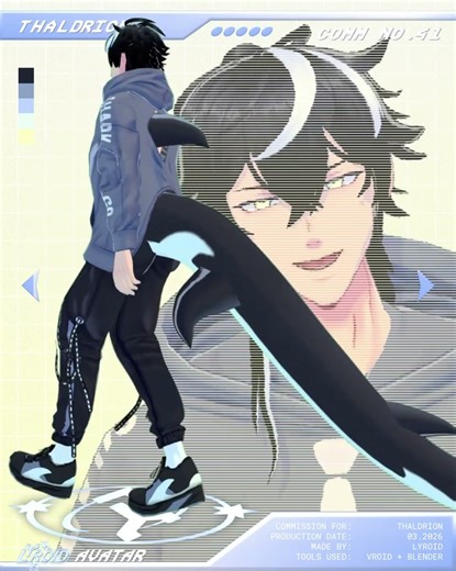 Shark/Whale Kemonomimi 3D VRChat Avatar Commission ✨ made VRoid Studio #vrchat #vroid #vrchatavatar