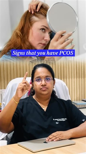 Velantis Dermatology on Instagram: "⚠️ Skin Signs That May Indicate PCOS • Persistent jawline, chin, and neck acne • Deep, painful acne that does not respond to routine treatments • Acne flare-ups before periods • Acne that keeps recurring after temporary improvement • Excess facial hair on the chin, upper lip, or sideburns • Increased body hair in a male-pattern distribution • Scalp hair thinning or widening of the part line • Sudden or excessive hair fall • Dark, velvety pigmentation on the ne