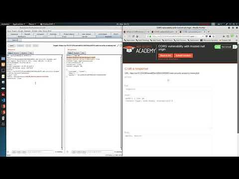 CORS vulnerability with trusted null origin (Video solution)