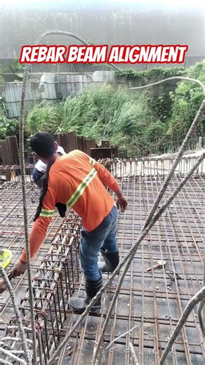 Rebar beam alignment. #construction #shorts