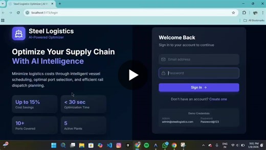 AI-Enabled Logistics Optimizer for Steel Supply Chain | Visshaal Ramachandran posted on the topic | LinkedIn