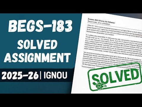 BEGS-183 solved assignment 2025-26 | BEGS-183 assignment 2026