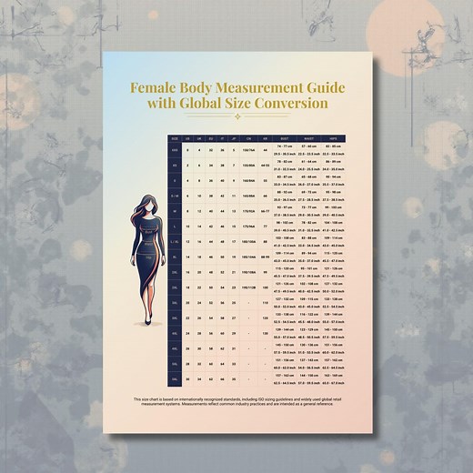 Female Body Measurement Guide With Global Size Conversion – Women’s Size Chart Printable PDF – Us Uk Eu International Clothing Sizes - Etsy