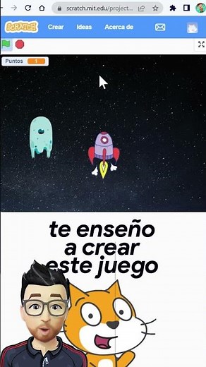 How to create the spaceship game in Scratch 😼Quick tutorial #short