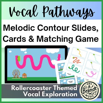 Rollercoaster Vocal Warm up Slides, Cards, and Centers Game for Elementary Music