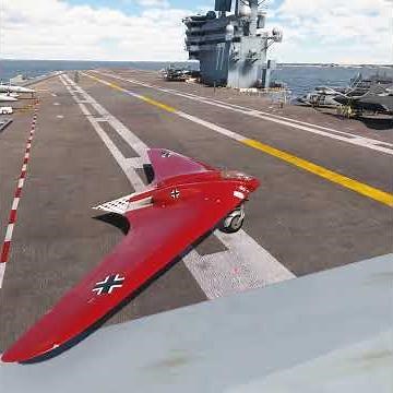 Beautiful Cherry Red Horten Ho 229 Aircraft Carrier Takeoff | Cinematic MSFS 2020