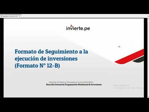 CURSO FORMATO 12B - FORMATO DE SEGUIMIENTO A LA GESTIÓN DE INVERSIÓN.