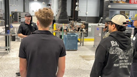 The students get an overview of the HVAC-R Technology training tools from Mr. LeValley. | J-Tech