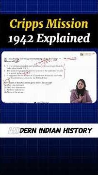 Cripps Mission 1942 Explained Modern Indian History | UPSC Prelims 2026#UPSC #UPSCHistory #shorts