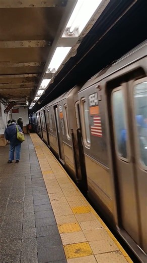 Harlem 148th Street bound R62 3 Express train entering 72nd Street
