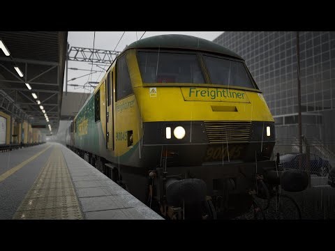 Train Cab Ride | Milton Keynes – Wembley | Heavy Rain | Class 90