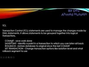 11- SQL Server Databases : DCL & TCL