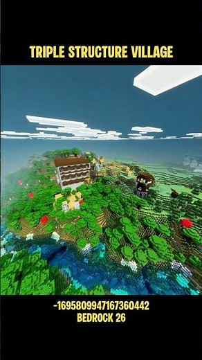 Triple Structure Village 🤯🔥 | Minecraft Bedrock 26 #minecraft