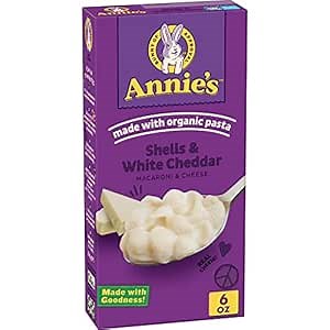 Annie's Shells and White Cheddar, Made with Organic Pasta and Real Cheese, 6 oz