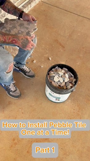 141K views · 360 reactions | How to Install Pebble Tile: ONE AT A TIME! #tileinstallation #shorts | The Home Building and Remodeling Show | Facebook