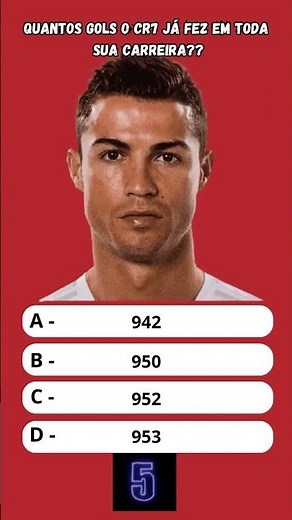 Quantos gols o CR7 já fez em toda sua carreira? #cristianoronaldo #messi #quiz #quiztime #neymar