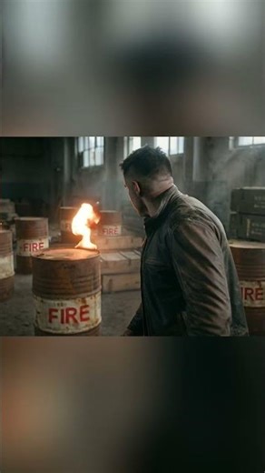 Man Escapes Fiery Explosion After Setting Barrels Ablaze #higgsfieldaction #cinemaai #shadows