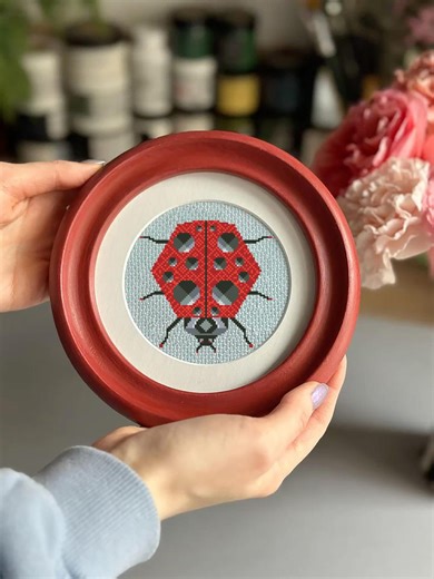 Ladybug Cross Stitch Pattern: Easy DIY Cozy Gift (PDF Download) - Etsy