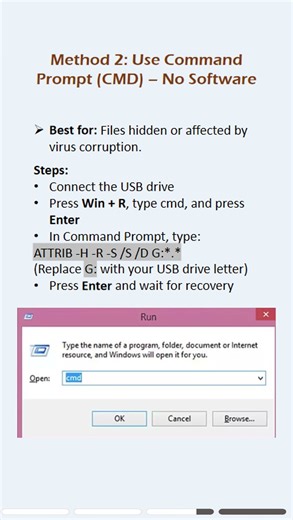 Recover deleted files from a USB flash drive without software. #usb #usbflashdrive