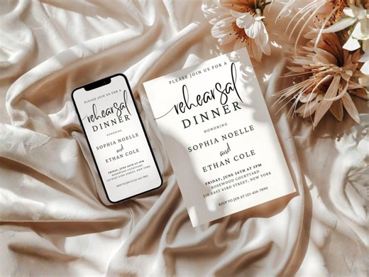 Rehearsal Dinner Electronic Invitation Template Digital Wedding Rehearsal Invitation the Night Before Wedding Invite Minimalist Invitation - Etsy