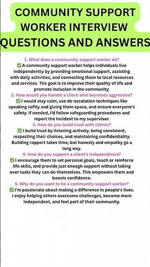 Community support worker interview questions and answers (pass your interview) #interview #shorts