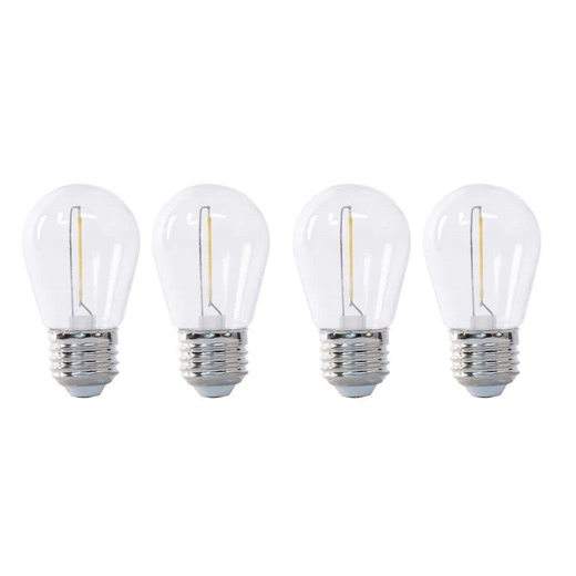 Check The Home Depot's Q&A Before Buying: Feit Electric 11-Watt Equivalent S14 E26 String Light LED Light Bulb, Warm White 2200K (4-Pack)