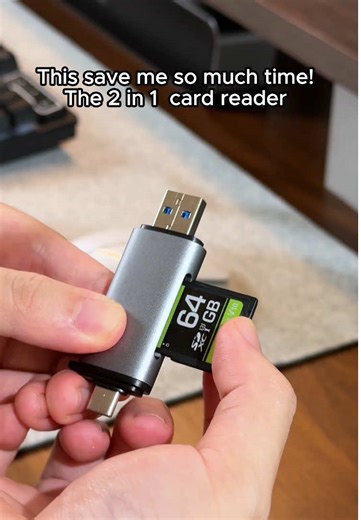 This save me so much time! The 2 in 1 card reader #sd #sdcard #sdcardreader #memorycard #cardreader #cameraman #videographer #contentcreatortiktok