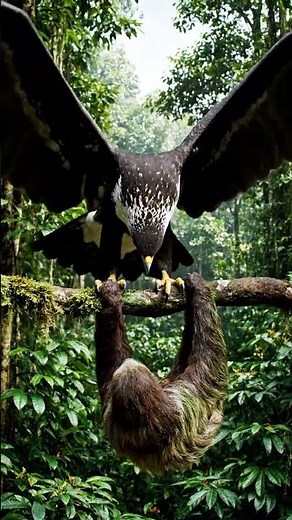 Harpy Eagle vs. Sloth: World's Most Powerful Eagle Plucks Prey [RARE HUNTING FOOTAGE]